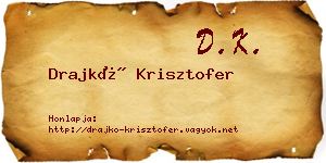 Drajkó Krisztofer névjegykártya