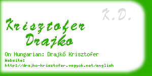 krisztofer drajko business card